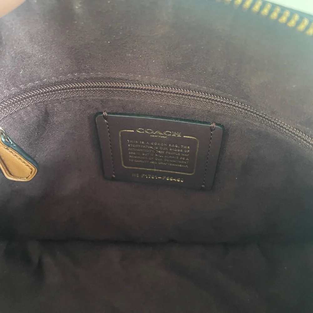 Coach Mini Sierra Satchel Black Patent Burgundy Leather Gold Hardware - Picture 7 of 12